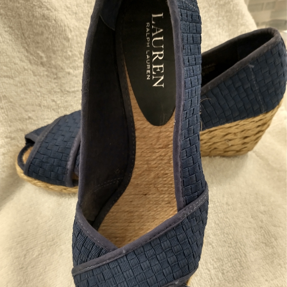 Ralph Lauren wedge shoes, navy blue